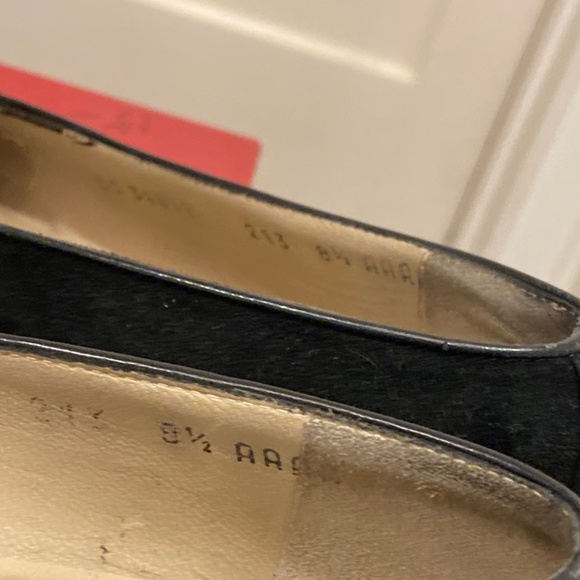 VINTAGE SALVATORE FERRAGAMO BLACK SUEDE LOAFERS 7.5 AA NARROW FLATS - Picture 7 of 9